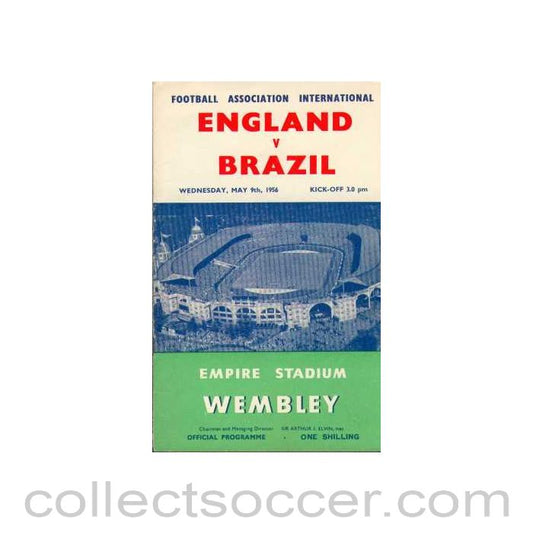1956 England V Brazil Programme 09/05/1956