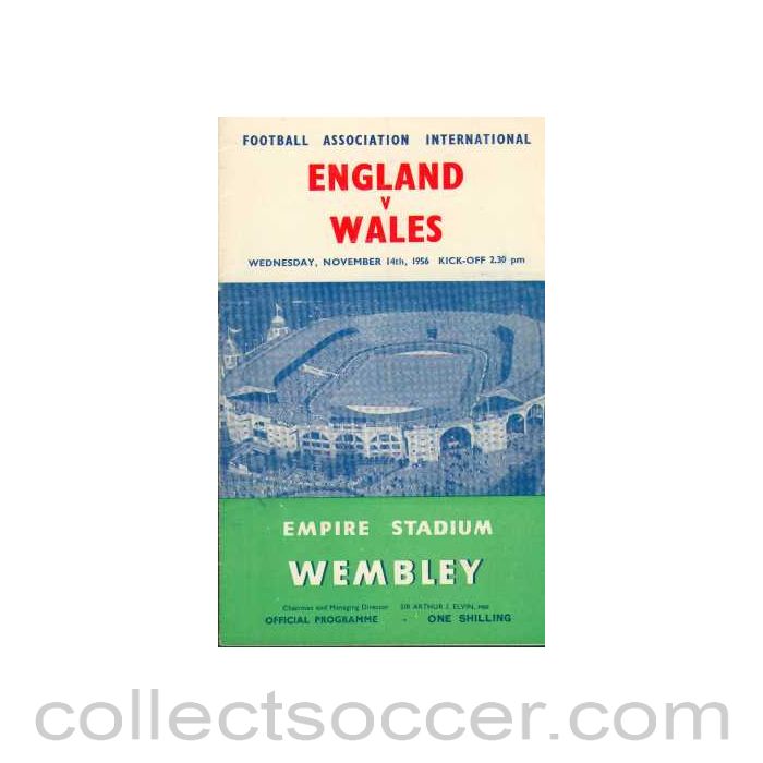 1956 England V Wales Programme 14/11/1956