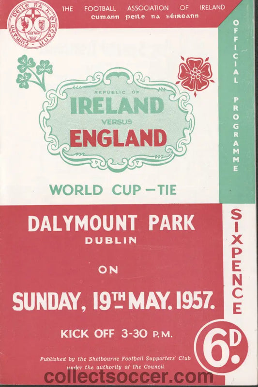1957 Ireland v England Programme