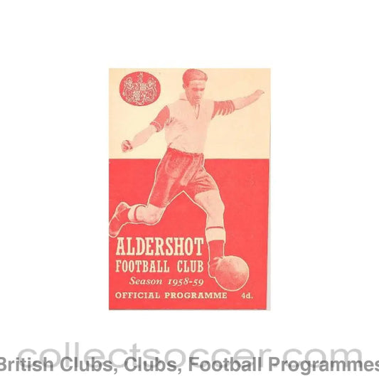 1958 - Aldershot Town v Workington official programme 29/11/1958