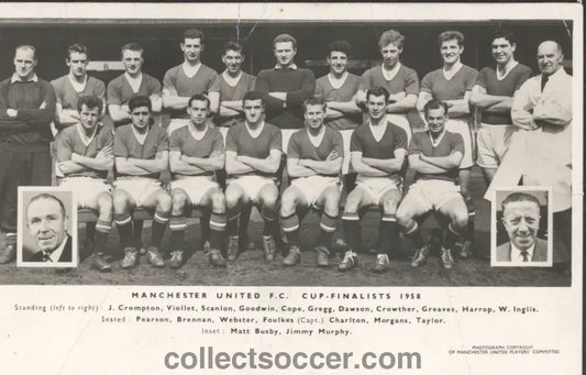 1958 Manchester United Team Fully Autographed Postcard