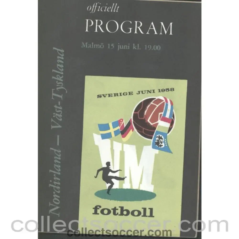 1958 World Cup Northern Ireland v Germany Programme - Collect Soccer