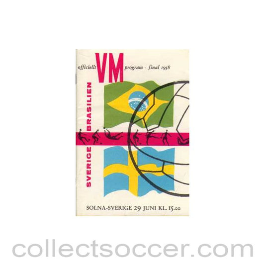 1958 World Cup Final Brazil V Sweden Programme