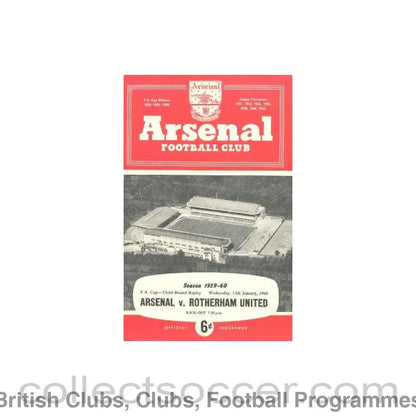 1960 - Arsenal v Rotherham United official programme 13/01/1960