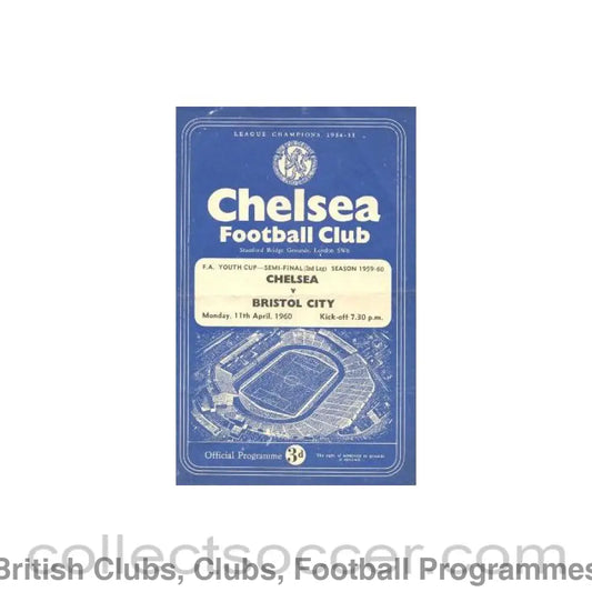 1960 - Chelsea v Bristol City official programme 11/04/1960