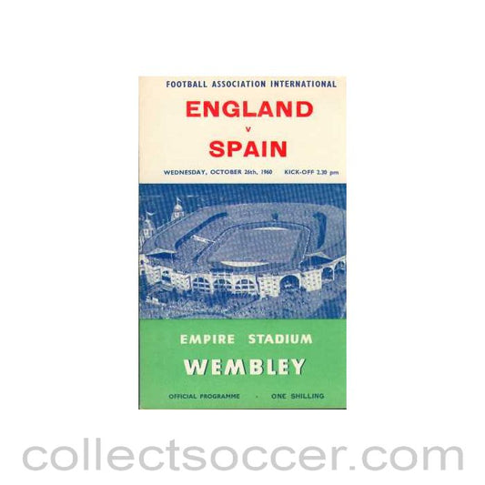 1960 England V Spain Programme 26/10/1960