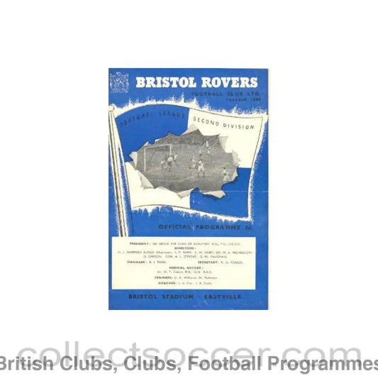 1961 - Bristol Rovers v Chelsea official programme 28/01/1961
