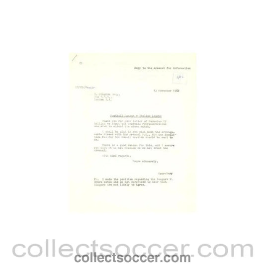 1962 - Letter from BBC originally signed by B. Kingdom of 12/11/1962 to FL