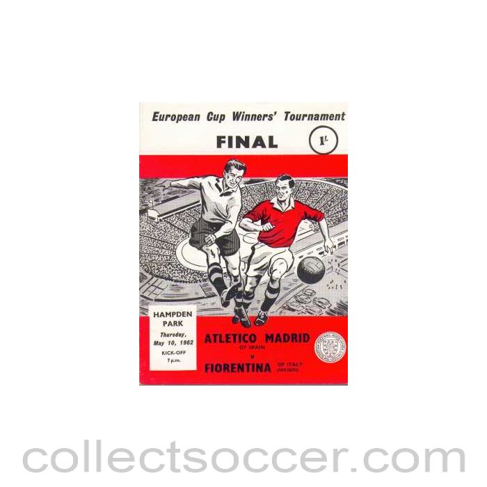 1962 Cup Winners Cup Final Official Programme Atletico Madrid v Fiorentina