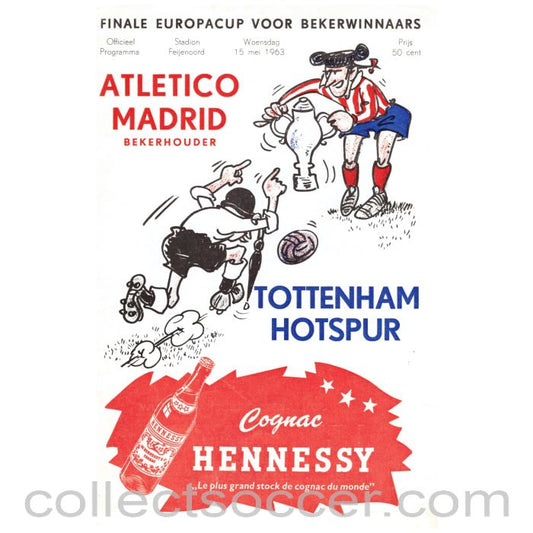 1963 Cup Winners Cup Final Official Programme Atletico Madrid v Tottenham Hotspur