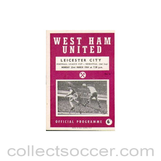1964 Programme West Ham United V Leicester City