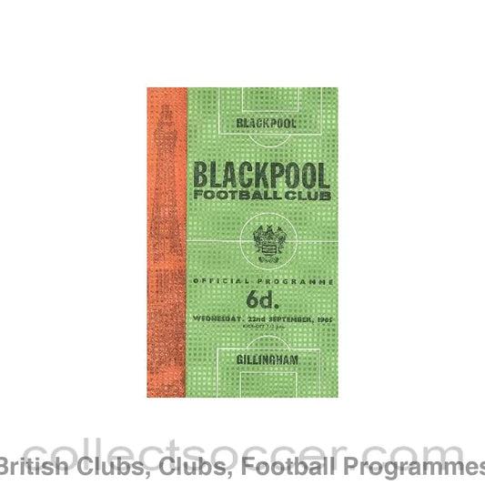 1965 - Blackpool v Gillingham official programme 22/09/1965