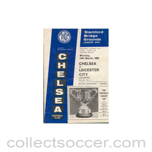 1965 League Cup Final 1st Leg Programme Chelsea V Leicester