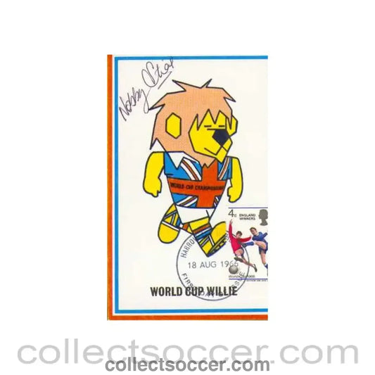 1966 - Nobby Stiles Signed World Cup Willie First Day Cover