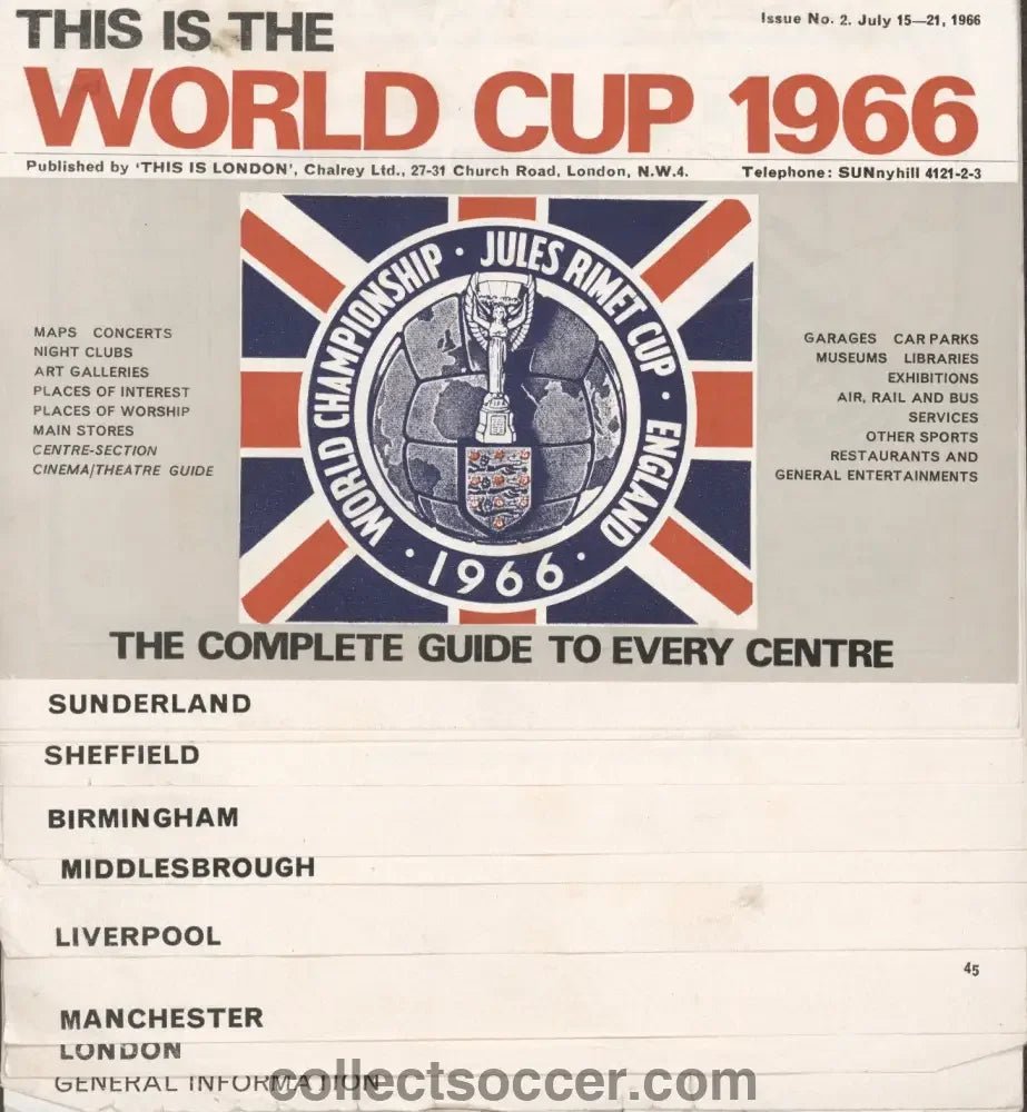 1966 World Cup City Guide - Collect Soccer