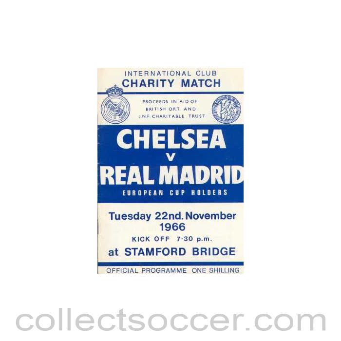 1966 - Chelsea V Real Madrid official programme 22/11/1966