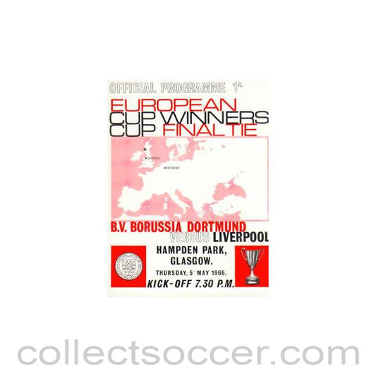 1966 Cup Winners Cup Final Official Programme Liverpool v Borussia Dortmund