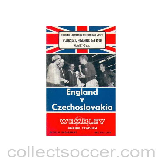 1966 England V Czechoslovakia Programme 02/11/1966