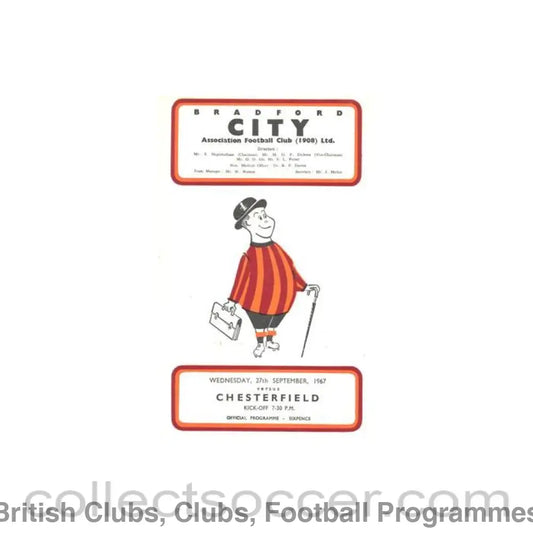1967 - Bradford v Chesterfield official programme 27/09/1967 Football League