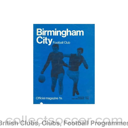 1968 - Birmingham City v Bristol City official programme 14/12/1968 Football League
