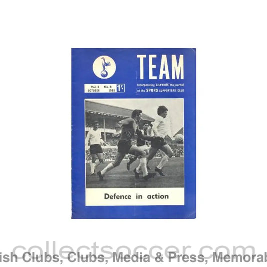 1968 - Team magazine of Tottenham Hotspur of October 1968