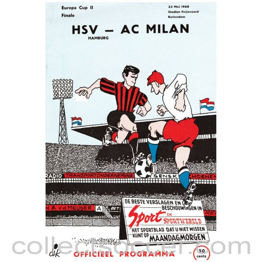 1968 Cup Winners Cup Final Offical Programme Hamburg v AC Milan