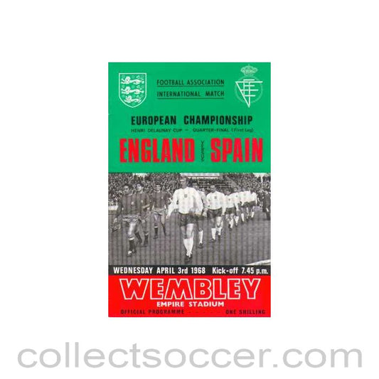 1968 England V Spain Programme 03/04/1968 European Championship