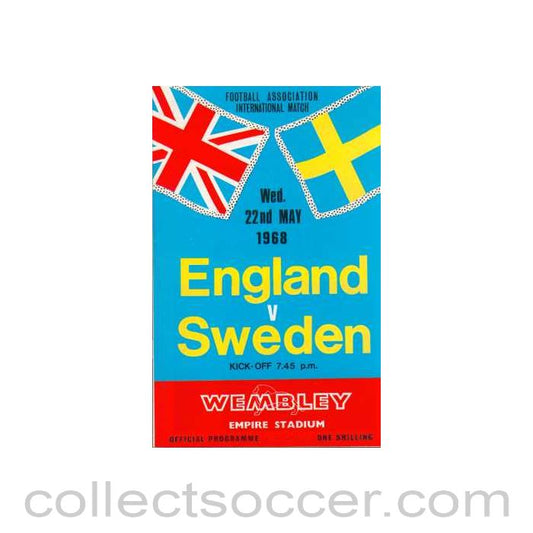 1968 England V Sweden Programme 22/05/1968