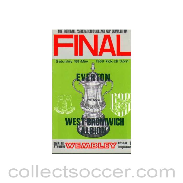 1968 FA Cup Final Programme Everton v West Bromwich Albion