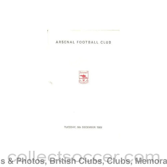 1969 - Arsenal - Dinner & Cabaret to The Honorary Stewards of Arsenal FC menu with ribbon 09/12/1969