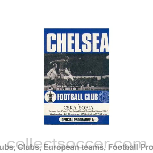 1970 - Chelsea v CSKA Sofia official programme 04/11/1970