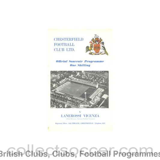 1970 - Chesterfield v Lanerossi Vicenza official programme 05/05/1970 Anglo-Italian Inter League Clubs Competition