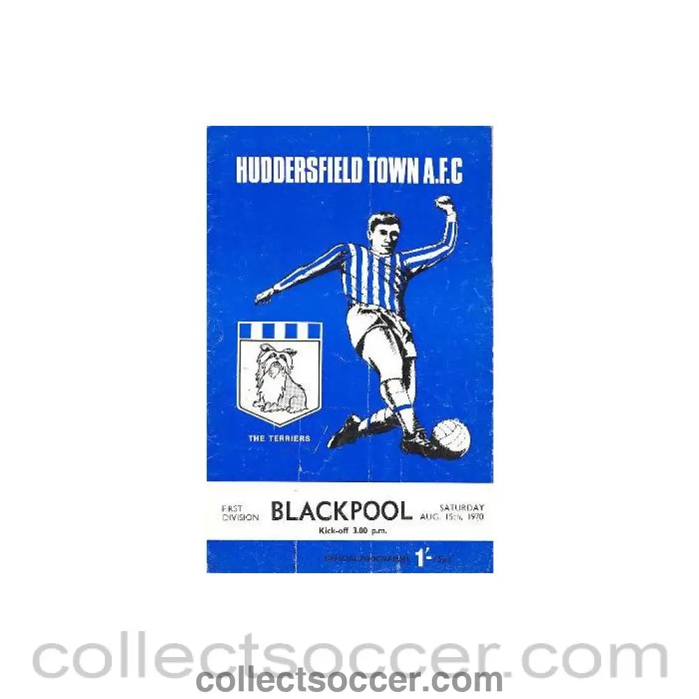 1970 - Huddersfield Town v Blackpool official programme 15/08/1970 Football League