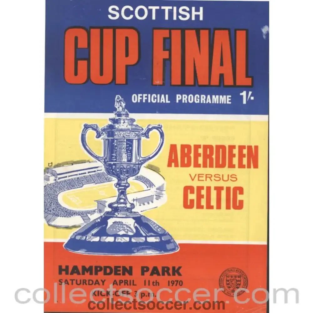 1970 Scottish Cup Final Aberdeen v Celtic Official Football Programme - Collect Soccer