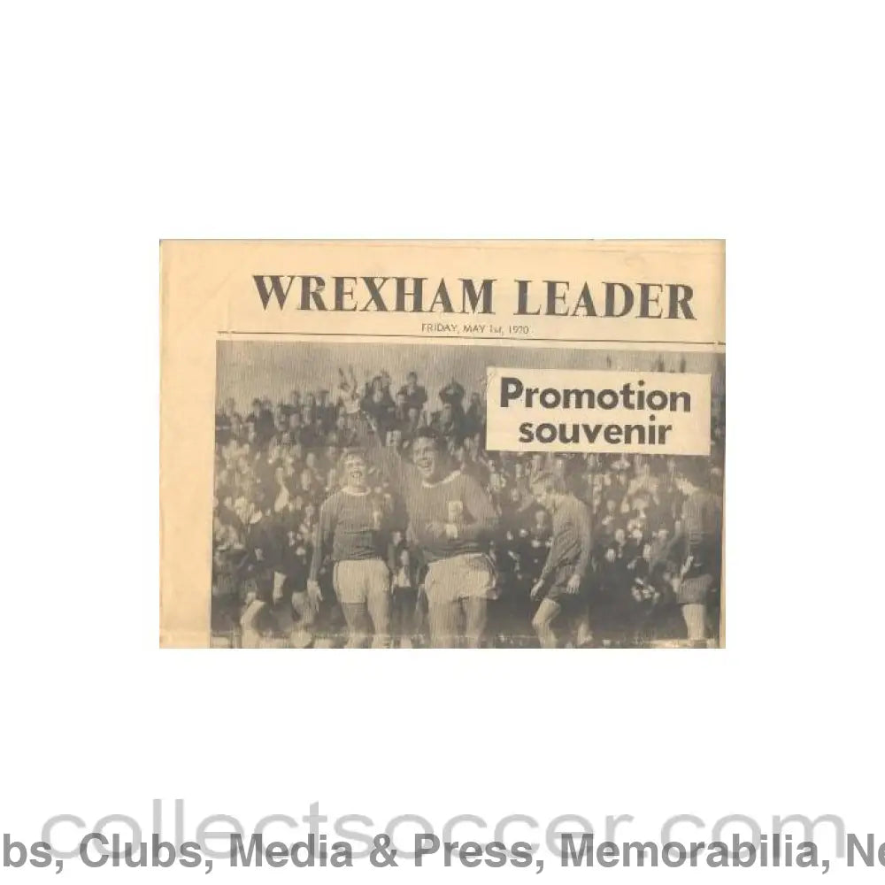 1970 - Wrexham Leader newspaper promotion souvenir 01/05/1970