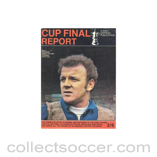1970 Chelsea v Leeds United FA Cup Final match a Daily Express publication of 1970 featuring Billy Bremner on the front page