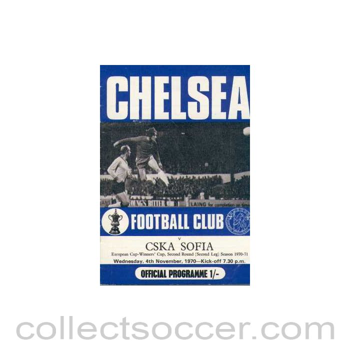 1970 - Chelsea v CSKA, Sofia official programme 04/11/1970