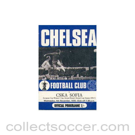1970 - Chelsea v CSKA, Sofia official programme 04/11/1970