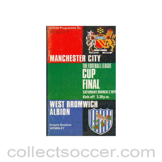1970 League Cup Final Programme Manchester City V West Bromwich Albion