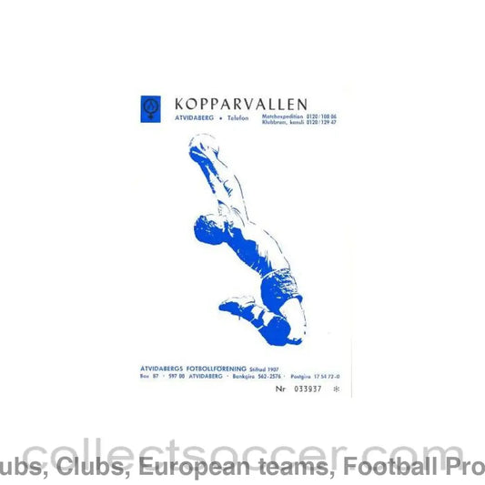 1971 - Atvidabergs vChelsea Cup Winners Cup official programme 20/10/1971 in Swedish