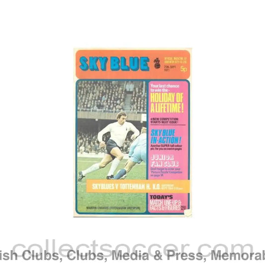 1971 - Sky Blue official magazine of Coventry City of 25/09/1971