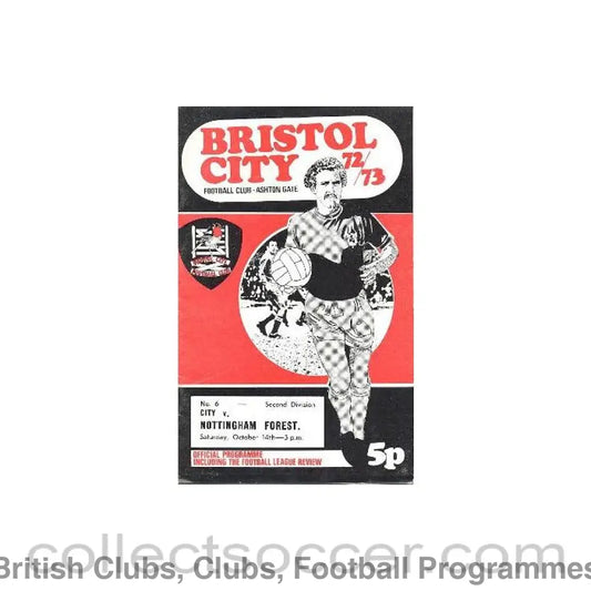 1972 - Bristol City v Nottingham Forest official programme 14/10/1972 Football League