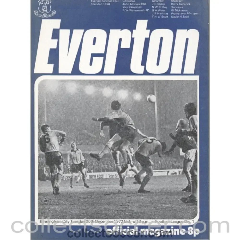1972 - Everton v Birmingham City Official Programme 26/12/1972 - Collect Soccer