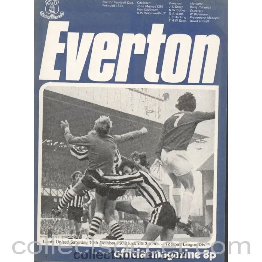 1972 - Everton v Leeds United Official Programme 14/10/1972 - Collect Soccer