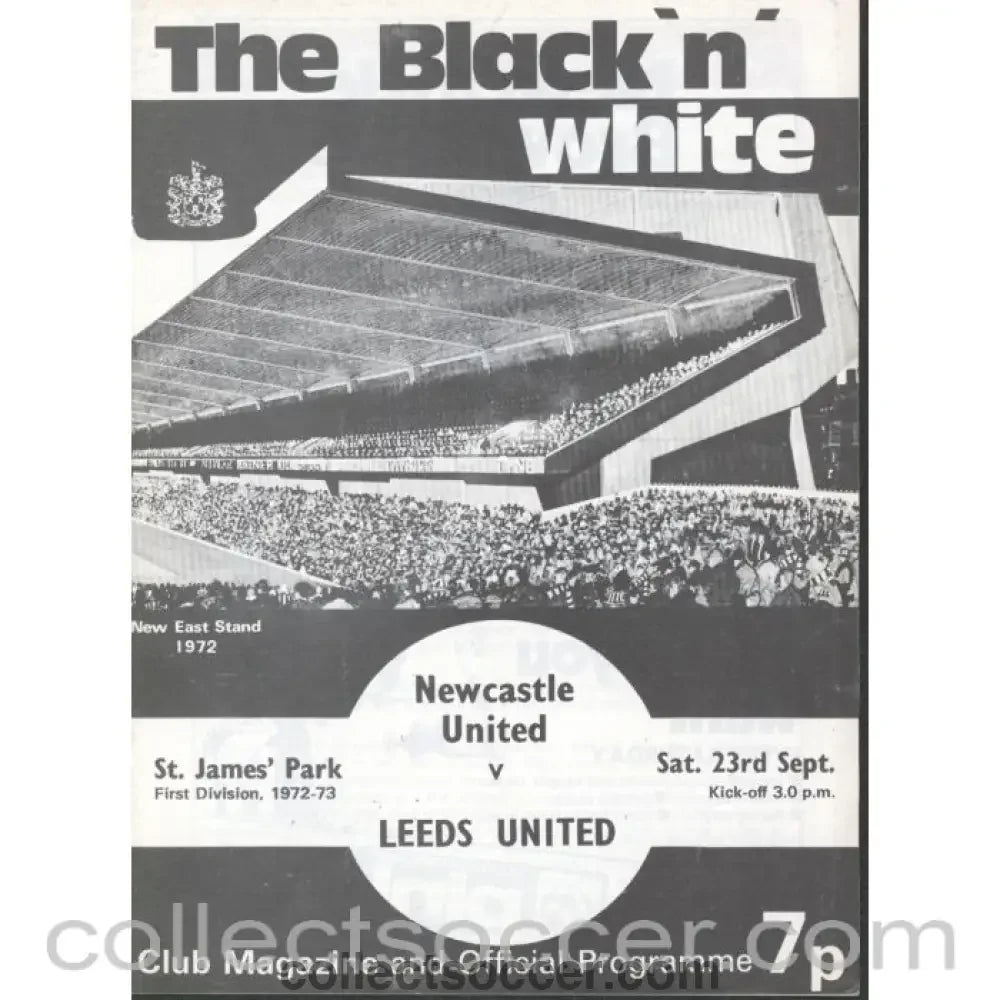 1972 - Newcastle United v Leeds United Programme 23/9/1972 - Collect Soccer