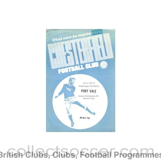 1973 - Chesterfield v Port Vale official programme 29/09/1973 Football League