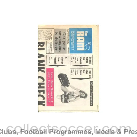 1973 - Derby County vChelsea official programme The Ram official newspaper of Derby County Football Club 25/08/1973