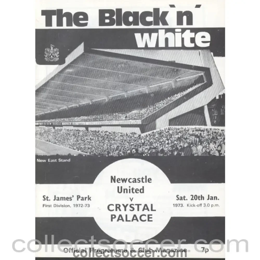 1973 - Newcastle United v Crystal Palace Programme 20/01/1973 - Collect Soccer