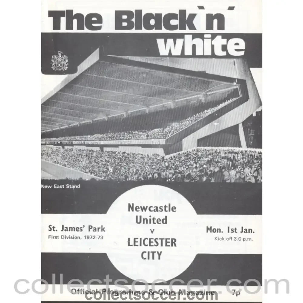 1973 - Newcastle United v Leicester City Programme 1/1/1973 - Collect Soccer
