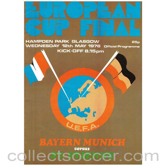 1976 European Cup Final Bayern Munich v St. Etienne Official Programme